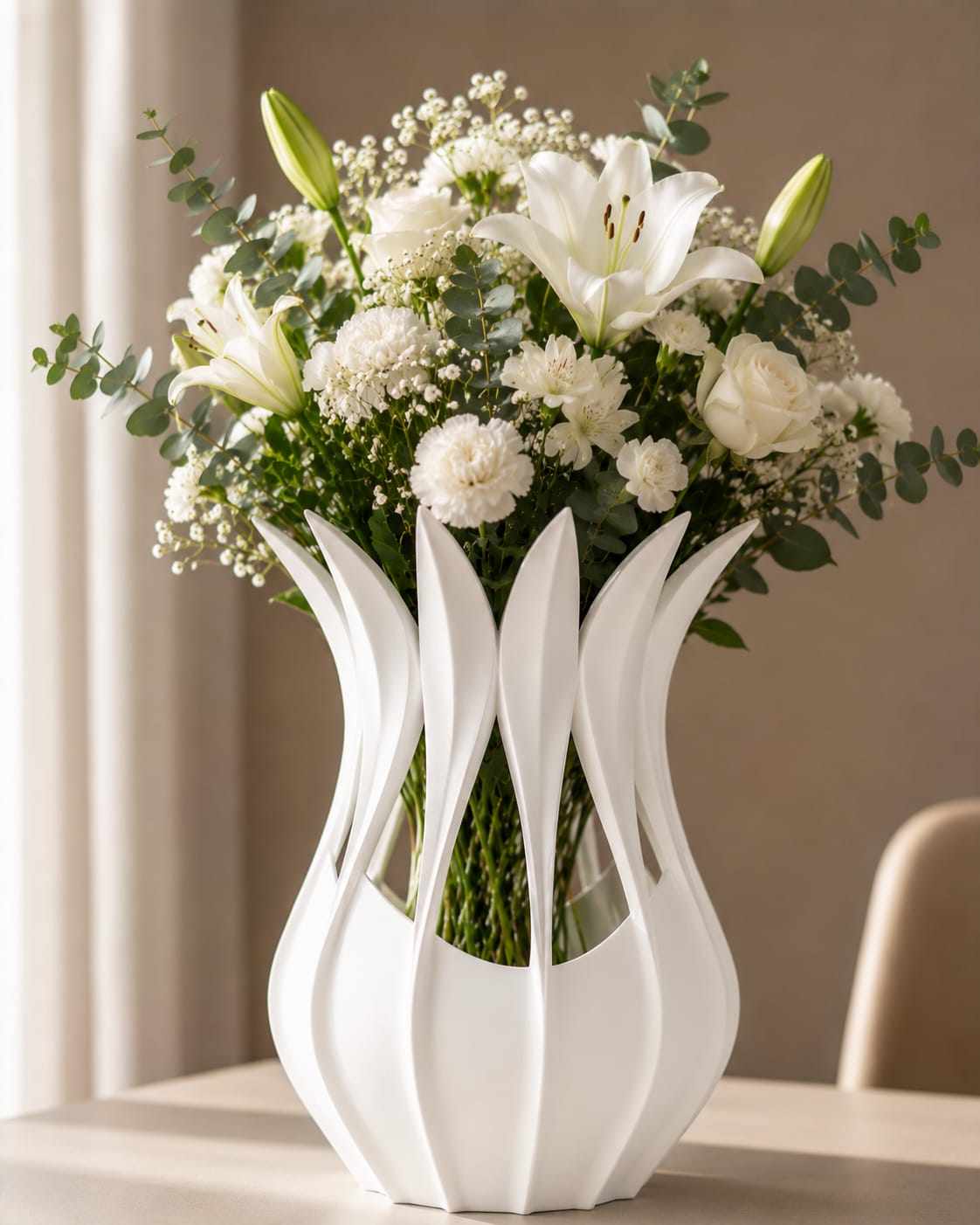 Vaso Decorativo Tulip Black – Design Moderno Stampato in 3D